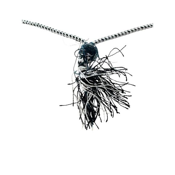 Slide Adjustable Overhead Silvertone Necklace Intricate Beading - Picture 5 of 8